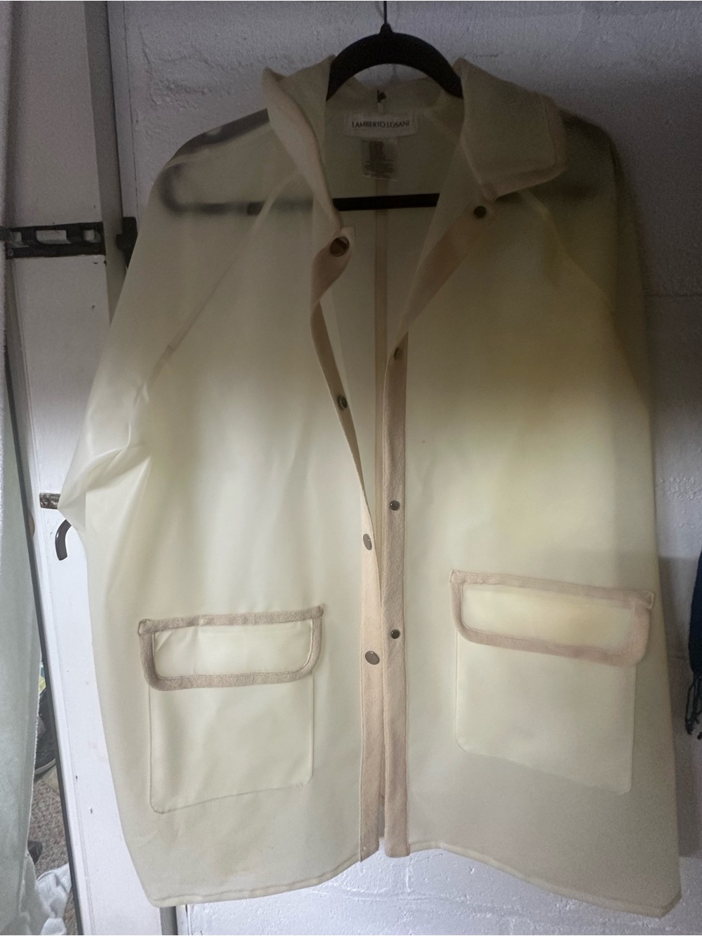 Cream Trench-Style Raincoat